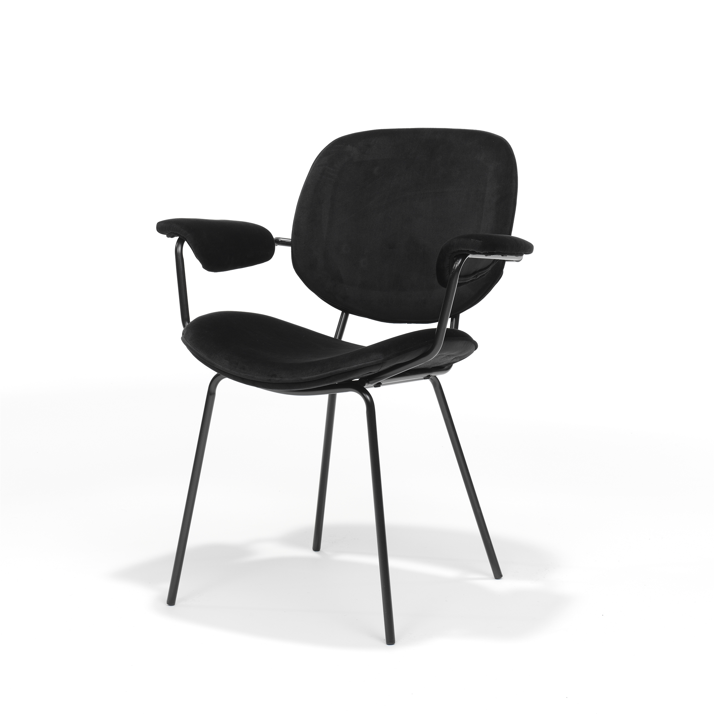 Armstoel Leanne zwart - Stof Velours Zwart