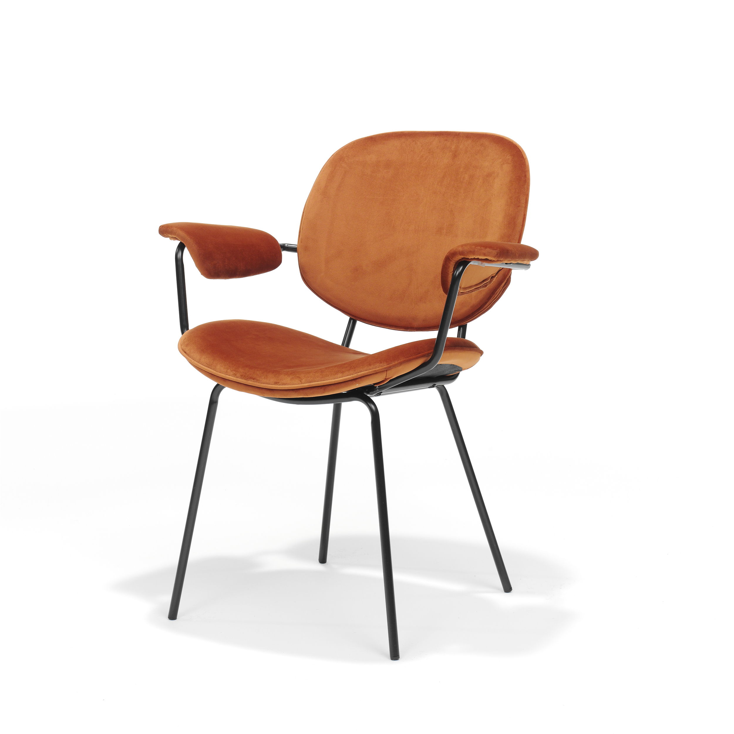 Armstoel Leanne zwart - Stof Velours Roest