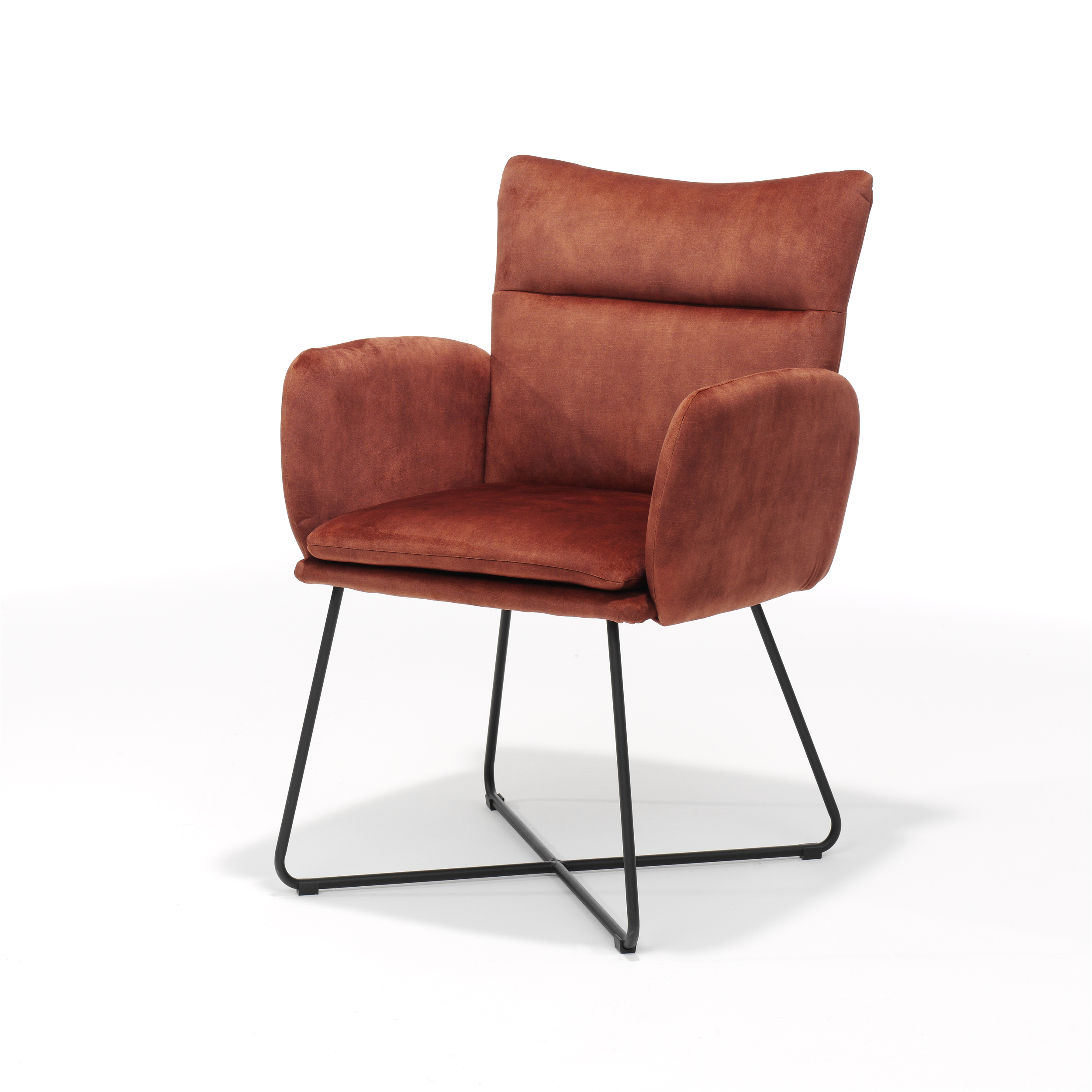 Armstoel Sense zwart - Aurora Velours Copper