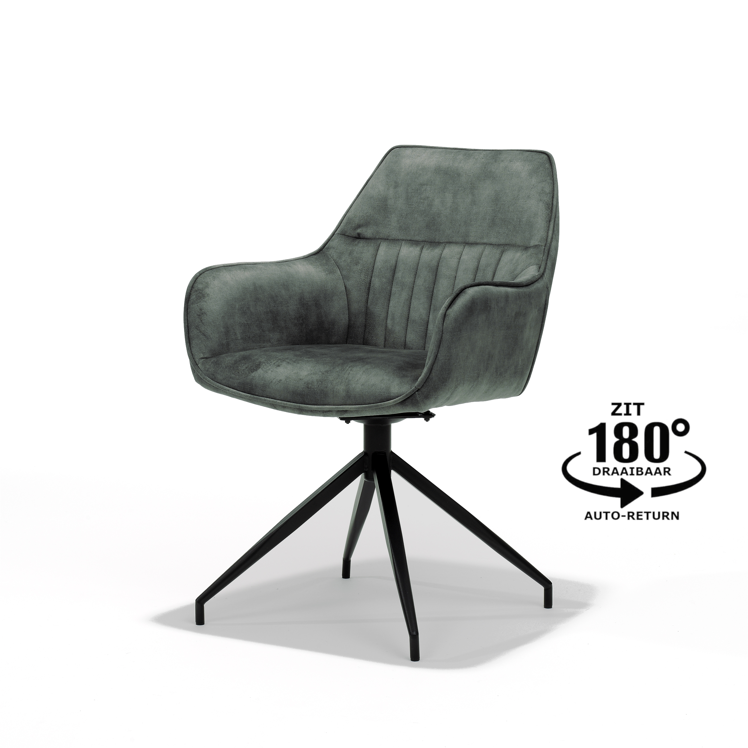 Romeo M4 armstoel - Aurora Velours Hunter - draaibaar