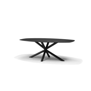 Sirius Eetkamertafel 240X110 Bootvorm Mango Zwart 3cm