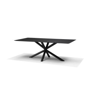 Sirius Eetkamertafel 160X100 Rechthoek Mango Zwart 3cm