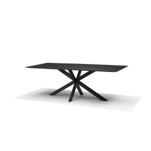 Star Eetkamertafel 240X100 Rechthoek Mango Zwart 3cm