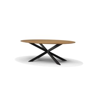 Solar Eetkamertafel 240X120 Ovaal Mango Naturel 3cm