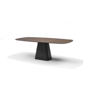 Basic eetkamertafel Deens Ovaal 220X110 HPL1 Ferro Brons+TM05