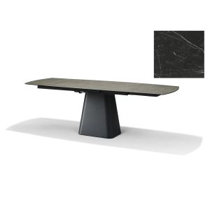 Rick Uitschuiftafel 160x90 (+2 x 40cm) Deckstone Zwart Marmer