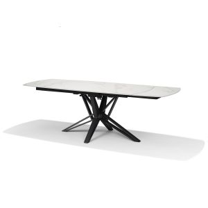 VEGAS Eetkamertafel Deckstone Wit Marmer 160-240X90 Uitschuifbaar