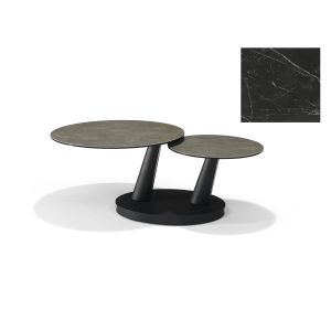 Antares Salontafel B-5712 - Zwart Deckstone - 2 Bladen Draaibaar