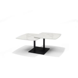 Gemini Salontafel - Wit Deckstone - 2 Bladen Schuifbaar