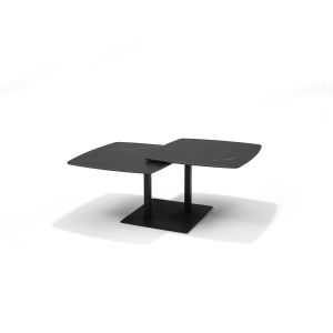 Gemini Salontafel - Zwart Deckstone - 2 Bladen Schuifbaar