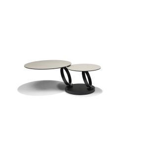 Orion Salontafel B-5706 - Travertin Glas-Keramiek - 2 Bladen Draaibaar