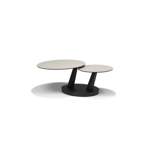 Antares Salontafel B-5712 - Travertin-Glas-Keramiek - 2 Bladen Draaibaar 