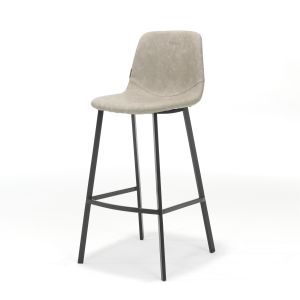 Barkruk Bari Zwart Stof Vintage Beige