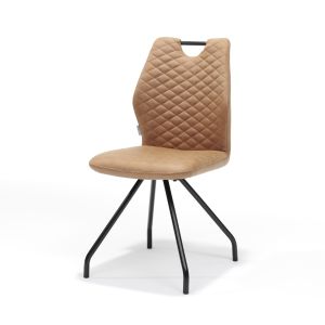 Stoel Carlos zwart Stof Soft Cognac