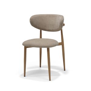 Dalton stoel Stof Vibe #21 Taupe - Metaal frame Eiken Naturel