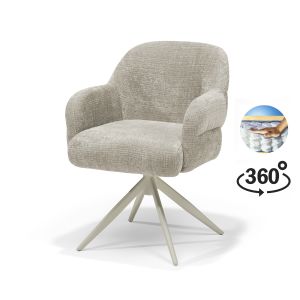 Austin armstoel Stof Cremona #02 Ecru - 360 Draaibaar frame Beige P03