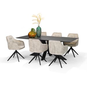 Switch Eetkamertafel 220X100 Rechthoekig Slate + Stellar 