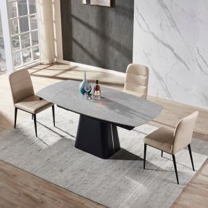 RICK Eetkamertafel Grijs Deckstone 160-240X90 Uitschuifbaar