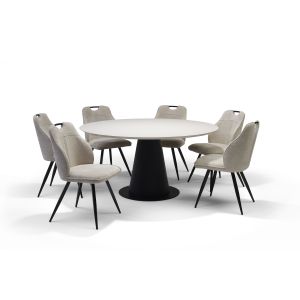 Basic eetkamertafel Rond 150 HPL1 Kasjmiergrijs+TM02