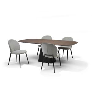 Basic eetkamertafel Deens Ovaal 240X110 HPL1 Ferro Brons+TM05