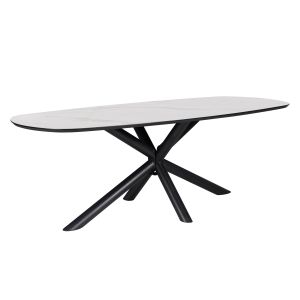 Sirius 210X100 Deens Ovaal HPL Wit Marmer 25mm