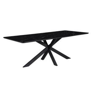 Star eetkamertafel Rechthoek 190X100 MDF+HPL Zwart Marmer 25MM