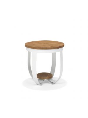 Bijzettafel Paris 48 Rond Wit+ Naturel