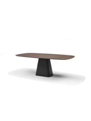Basic eetkamertafel Deens Ovaal 220X110 HPL1 Ferro Brons+TM05