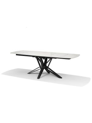 VEGAS Eetkamertafel Deckstone Wit Marmer 160-240X90 Uitschuifbaar