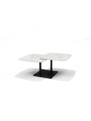 Gemini Salontafel - Wit Deckstone - 2 Bladen Schuifbaar