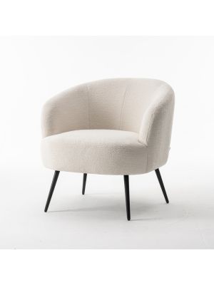 Laura fauteuil Stof Teddy Ivory 101