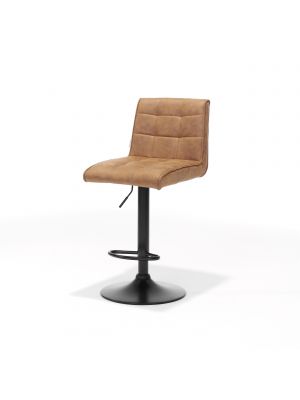 Barkruk Peter zwart - Stof Soft Cognac