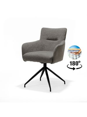 Joey armstoel Stof Retro Bliss Antraciet frame zwart